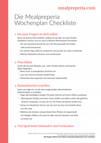 Wochenplan Checkliste mealpreperia.com Vorschau
