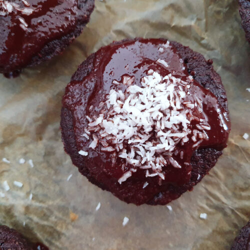 Super schokoladige Rote-Beete-Muffins mit einem Hauch von Kokos2